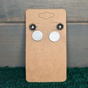 3/$20 Set Of Two Silver Tone Stud Earrings